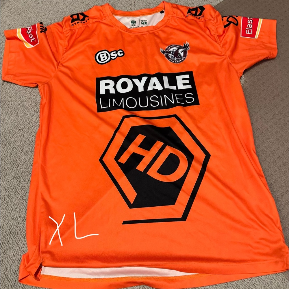 Orange Sports Jersey with Logos